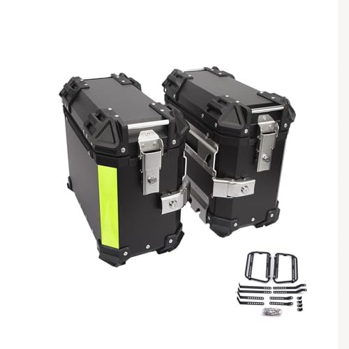 Zhixubah Aluminio Maletas Laterales Moto Maletero De Motocicleta con Forro Lavable Impermeable Caja De Cola De Motoes Baúl De Moto Scooter Maleta Extraíble Motocicleta Trunk Tour Tail Box(Black)