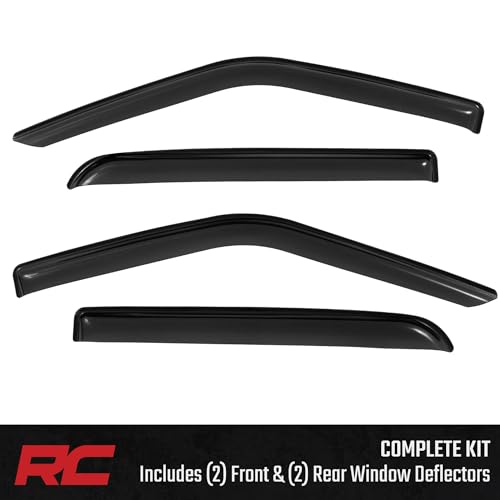 Rough Country Tape-on Window Rain Guards for Ford F-150,Lightning, F-250, F-350, Raptor Crew Cab (2015-2025) - Low Profile Window Visors, 4-Pc Rain Guard for Trucks by Rough Country - Image 6