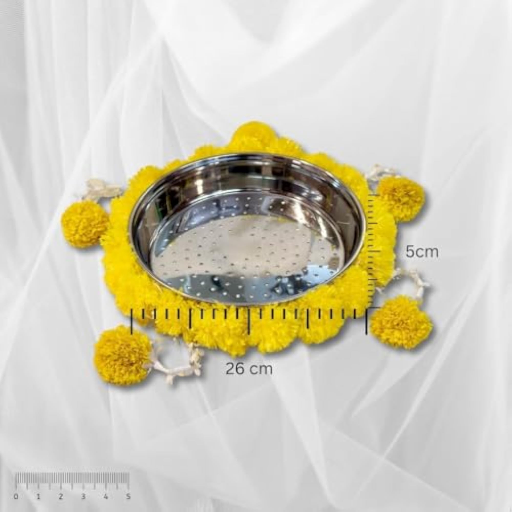 Marigold Decorated Jalleda for Mangal Snanam Ceremony