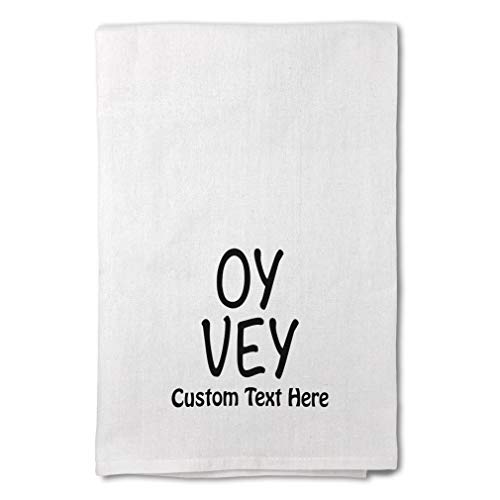 Style In Print Custom Decor Flour Kitchen Towels Oy Vey Jewish Expression B Foreign Languages Hebrew Foreign Languages Hebrew Cleaning Supplies Dish Towels Personalized Text Here