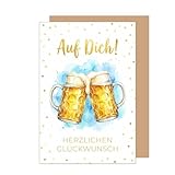 Edition Seidel Premium Glückwunschkarte zum Geburtstag mit Umschlag. Grußkarte Karte Geburtstagskarte für Mann Freund Vater Kollegen Spruch Auf Dich Bier Prost Anstoßen (G3875 SW026)
