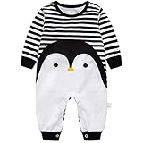 Neonato Pagliaccetto Unisex Tutina Cotone Pigiama Carino Tuta Maniche Lunghe Body, 0-3 Mesi
