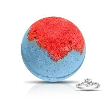Bath Bomb with Ring CHAMPAGNE and POMEGRANATE Bubbling Bath Bomb by Soapie Shoppe, High Moisture Bath Bomb will leave your skin nourished, Bath Bomb made in the USA, Made with Sea Salt and Coconut Oil