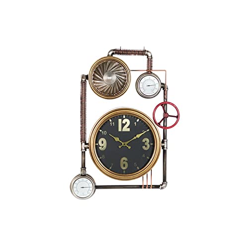 DKD Home Decor Reloj de Pared de la Marca, Color Dorado, de Cristal y Hierro (50,5 x 12 x 73 centímetros)