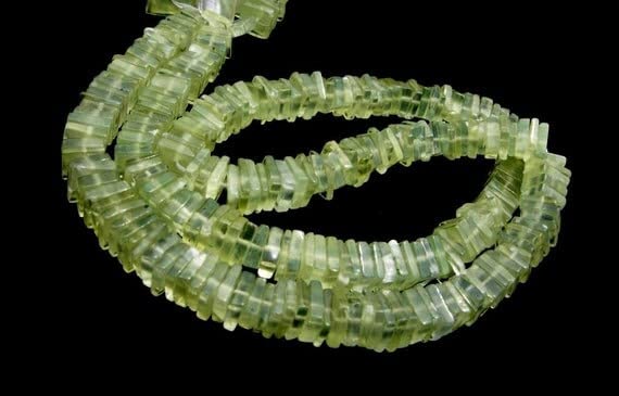 Préhnite heishi carrée 6-7mm, pierre de sérénité pour vos bijoux