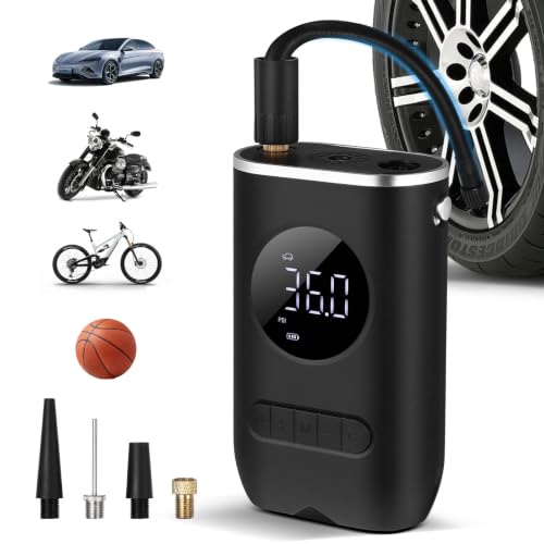 Inflador de neumáticos eléctrico 4000mah TOYANDONA con boquillas para motor y moto