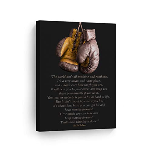 Smile Art Design Rocky Balboa Quote Canvas Wall Art Print Motivational Quote Inspirational