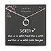 EFYTAL Sister Gift from Sister, 925 Sterling Silver Interlocking Circles Necklace, Sister Birthday Gift, Big Sister Gifts Necklaces for Sisters Jewelry