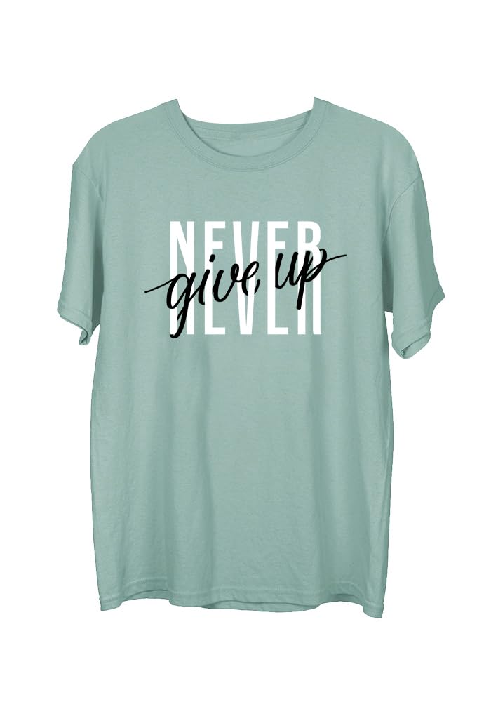 wear your opinion Men's S to 5XL Premium Combed Cotton Printed Half Sleeve T-Shirt (Design: Never Give Up)-picture-16