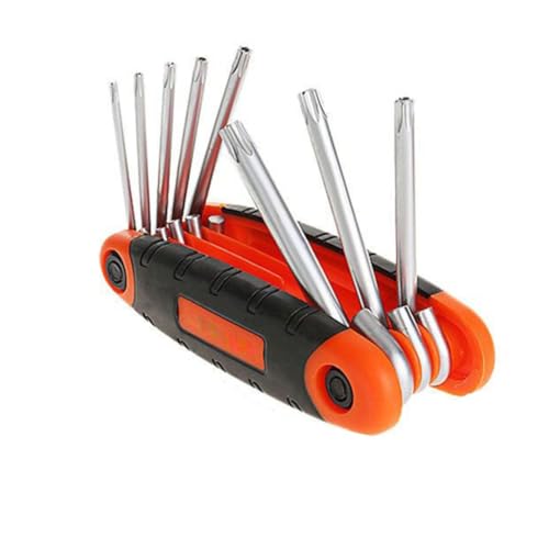 WheatThrive Jeu de clés hexagonales pour vélo - Outil multifonction pliable pour réparation - Tournevis Torx avec poignée ergonomique - Clé portable compacte pour cyclistes