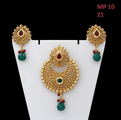 Cobre chapado en oro Multi Green-Crystal: pendientes y colgantes de moda 2