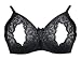 Empire Intimates Lace Peek-a-Boo Bra Open Cup Bare Breasts Nipples - BLACK - 38