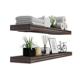 ZGREN Floating Shelves Natural Wood Rustic Wide Wall Mounted Storage Shelf 36 inch Long Farmhouse Wo