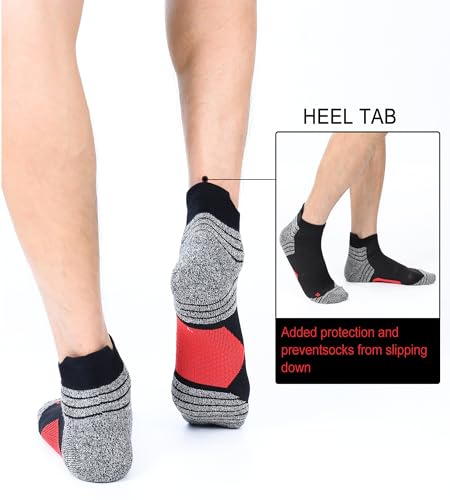 Men's Cushioned Ankle Socks Athletic Running Low Cut Socks 6-10/10-13/13-153