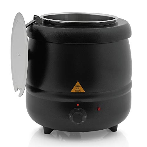 Foto von Mahlzeit Suppenkessel elektrisch 8 Liter | Suppentopf mit herausnehmbarem Edelstahl Einsatz und Deckel | bis 80°C | Warmhaltebehälter Essen, Suppenwärmer, Thekenkessel, Suppenwarmhaltebehälter