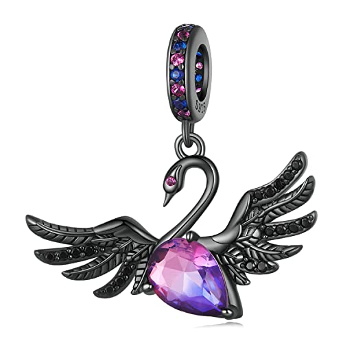 Pendentifs cygne noir en alliage pour création de bijoux DIY