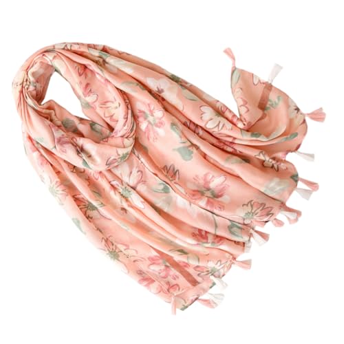 OATIPHO bufanda de flores robó el patrón de flores de niña las mujeres robaron bufanda tripe decoracion Estola de mujer con estampado floral para bodas. protección UV mujeres robaron rosa