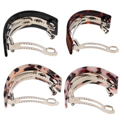 KALLORY 4 Piezas Pinzas para el Cabello con Diseño de Concha de Tortuga Semi Círculo miniatura 1