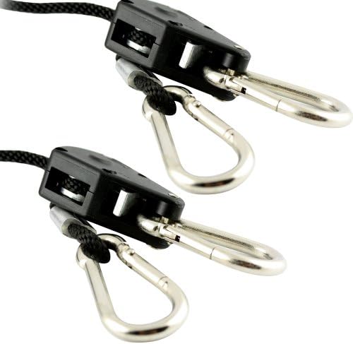 Apollo Horticulture Pair of 1/8" Adjustable Grow Light Rope Hanger w/ Improved Metal Internal Gears