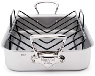 Unbekannt Mauviel MCook Stainless Steel Roasting Pan with Rack 35 x 25 cm - 5217.37