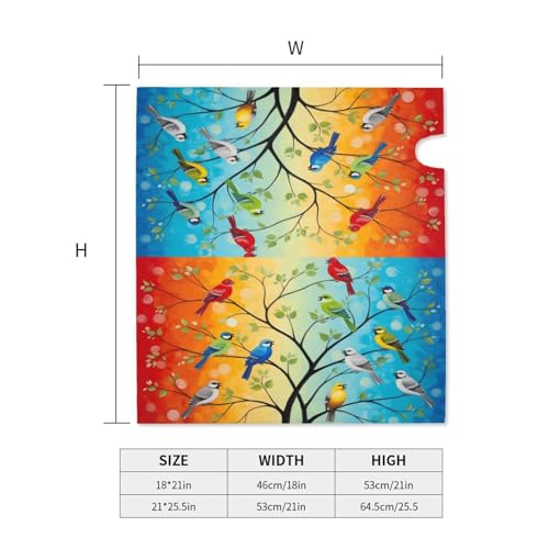 Image of Colorful Birds Tree Mailbox Cover Magnetic Birds On Branch Waterproof Mailbox Wraps Post Letter Box Decor 25.5x21 in