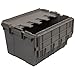 Buckhorn AC2115120201000 Industrial Grade Plastic Attached Lid Flip TOP 12 gallon Container Tote - 21" x 15" x 12" - Lt Grey,