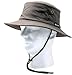 Sloggers 4471DB Classic Cotton Hat with Wind Lanyard Rated UPF 50+ Maximum Sun Protection - Dark Brown - Adjustable Medium to Large