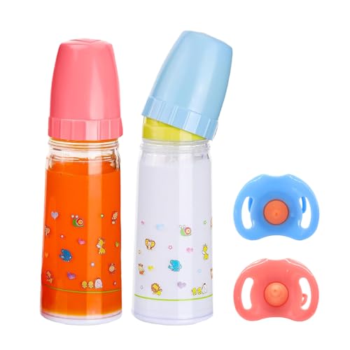 DIELOVEHUA Accessoires pour Poupées, 2 pcs Biberon Magique,2 pcs Tétine Poupée, Biberon Magique pour Poupées, Convient aux Enfants de Plus de 3 an