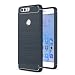 Honor 8 Case, Landee Soft TPU Resilient Shock Absorption and Carbon Fiber Design Silicone Case for Huawei Honor 8 (Blue)