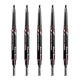 Eyebrow Pencil Set - 5 Colors Dual ended Definition Eye Brow Crayon Liner Pencils with Integrated Br