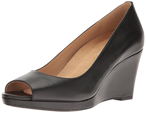 Naturalizer Women's Olivia Wedge Pump, Black, 9.5 N US
