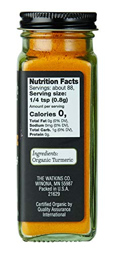 Image of Watkins Organic Turmeric, 2.4 Ounce Jar, 3-Pack