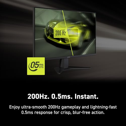 Image of msi MAG 275QF E20 27-inch 2560 x 1440 (WQHD) Gaming Monitor, 200Hz, AMD FreeSync Premium, NVIDIA G-SYNC Compatible, HDR Ready, HDMI, VGA Port, VESA, Tilt, 0.5ms, Black