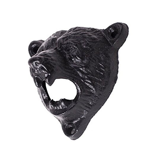 1Pcs Fixed Kitchen Tool Beer Bottle Bar Opener Durable Wall Bear Head