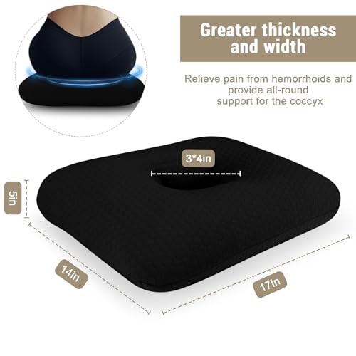 Donut Pillow for Bed Sores Tailbone Pain Relief Cushion, Cotton Butt Donut Cushion Breathable for Hemorrhoid, Pregnancy, Prostate and Surgery, Sitting Pressure Relief for Home, Office, Car