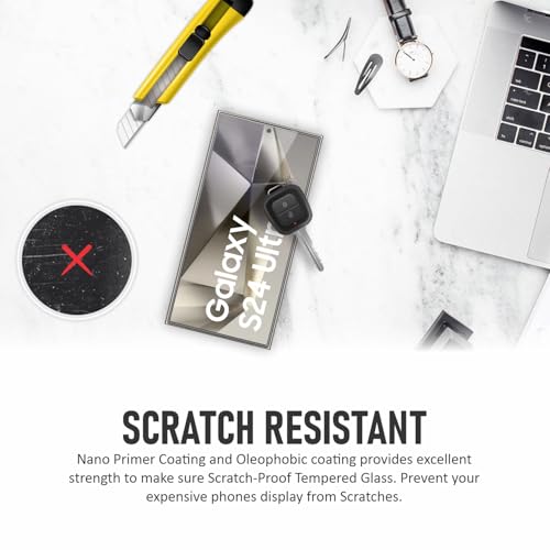 Image of SupCares Privacy Tempered Glass for Samsung Galaxy S24 Ultra (6.8 Inch) With Installation Kit | Military-Grade Gorilla Screen Protector | Edge to Edge Coverage | Black