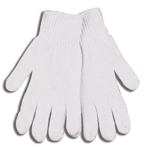 KINCO 1775-XL Men's Heavy Weight Polyester/Cotton Blend String Knit Gloves, X-Large, White