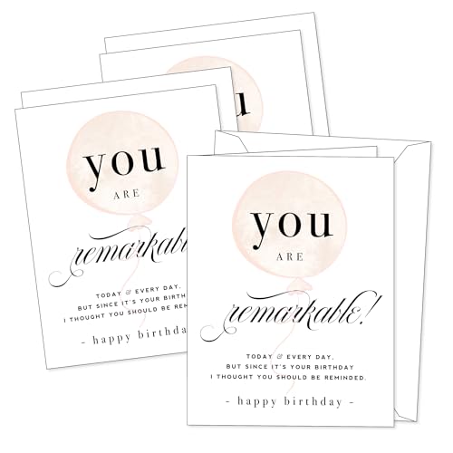 �V�F�[�h�c���[ �O���[�e�B���O�Y �L�e�B �j���[�u�e�B�b�N You Are Remarkable �o�[�X�f�[�J�[�h 3���p�b�N �����t�� �G���K���g�ȃs���N �a�����J�[�h 4.25 x 5.5�C���` �������� �����p