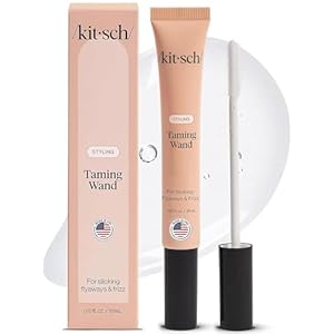 Kitsch Hair Taming Wand – Fly Away Stick For Hair with Biotin, Aloe & Vitamin E | Clear Hair Mascara for Flyaways, Slick Back Style | Travel Size – 18mL