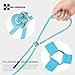 SMALL COMBINATION Adjustable Dog Harness with Leash Set, Reflective Padded,Matching Lead Rope (SkyBlue, XS)