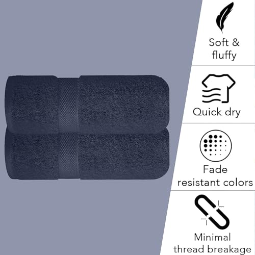 Image of Sulfar 100% Terry Ring Spun Cotton Face Towel - Quick-Dry, Highly Absorbent (480 GSM) (30 x 30 Cm) Navy Blue (Pack of 2)