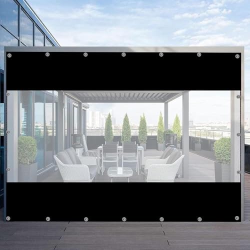 Cortina De Lona De PVC Transparente For Pérgola, Paneles Laterales De Lona De Vinilo For Exteriores,Cortinas Impermeables De Plástico Transparente, Paneles Divisores Fríos Y Cálidos De Invierno/Verano