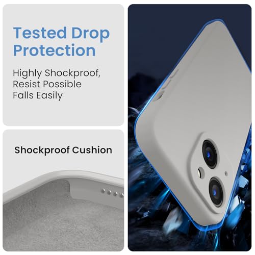 Image of FireNova Designed for iPhone 15 Case, Silicone Upgraded [Camera Protection] Phone Case, Soft Anti-Scratch Microfiber Lining Inside, 6.1 inch, Natural Titanium