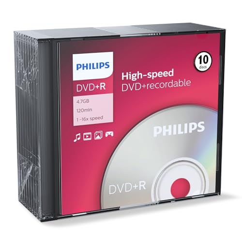 Philips DR4S6S10F 10 x DVD+R 4.7 Go 120 minutes 16x boîtier CD étroit - vue 2