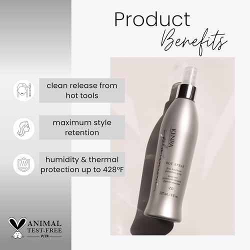 Kenra Platinum Hot Spray 20 | Heat Protection Styler | Long-Lasting, Firm Hold | Adds Vibrant Shine | Humidity & Thermal Protection | Clean Release From Heated Tools | All Hair Types | 8 fl. Oz - Thumbnail 2