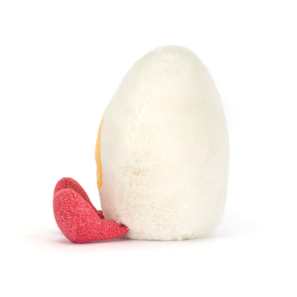 Jellycat Amuseables Cœur en peluche œuf à la coque, 7,6 cm de hauteur assise