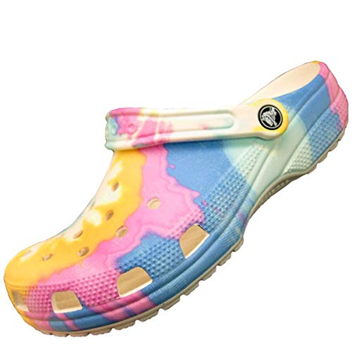 Crocs Unisex Men's and Women's Classic Clog, Pastel Tie Dye, 5 US