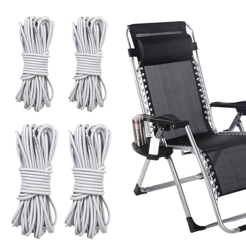 4 PCS Elastische Schnur für Sonnenliege,Universal Elastische Schnur für Sonnenliege,Universal Ersatzkordeln für relaxsessel Garten,Lafuma Gummischnur,Relaxliege Ersatzteile,für Relax-Liegestuhl