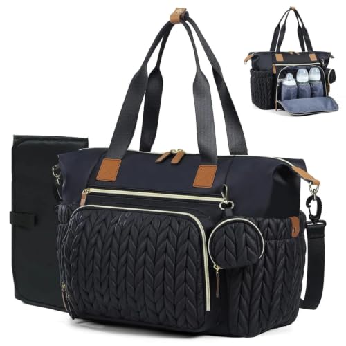 Image of Baby Diaper Bag | Diaper Bag for Mothers For Travel | Baby Bags For Mothers Carry | Baby Diaper Bag For Mother For Travelling |Quilted Lugguage Nappy Handbags