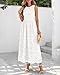 dowerme Women Summer Dresses 2025 Casual Sleeveless Crewneck A-Line Boho Lace Eyelet Cotton Tank Maxi Dress with Pockets(White,X-Large)